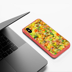 Чехол iPhone XS Max матовый Оливье, цвет: 3D-красный — фото 2