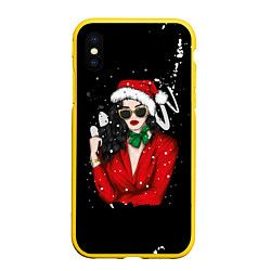 Чехол iPhone XS Max матовый Снегурка 2022, цвет: 3D-желтый