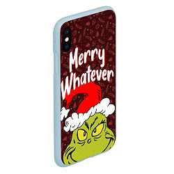 Чехол iPhone XS Max матовый ГРИНЧ GRINCH WHATEVER, цвет: 3D-голубой — фото 2