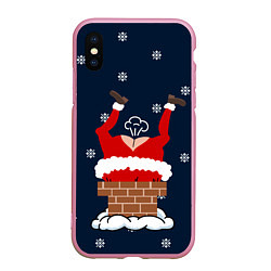 Чехол iPhone XS Max матовый САНТА КЛАУС ЗАСТРЯЛ SANTA