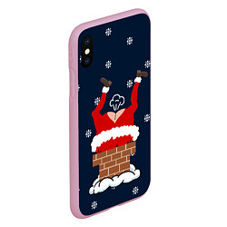 Чехол iPhone XS Max матовый САНТА КЛАУС ЗАСТРЯЛ SANTA, цвет: 3D-розовый — фото 2