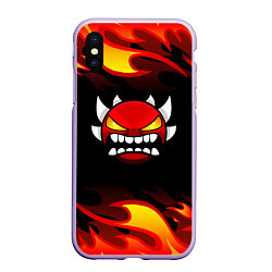 Чехол iPhone XS Max матовый Geometry Dash Fire