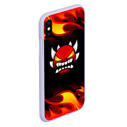 Чехол iPhone XS Max матовый Geometry Dash Fire, цвет: 3D-светло-сиреневый — фото 2