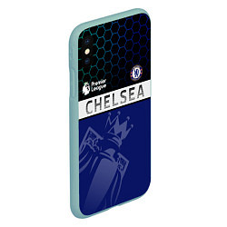 Чехол iPhone XS Max матовый FC Chelsea London ФК Челси Лонон, цвет: 3D-мятный — фото 2