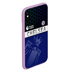 Чехол iPhone XS Max матовый FC Chelsea London ФК Челси Лонон, цвет: 3D-сиреневый — фото 2