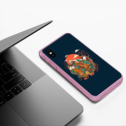 Чехол iPhone XS Max матовый Осенний Закат, цвет: 3D-розовый — фото 2