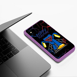 Чехол iPhone XS Max матовый Монстр Huggy Wuggy, цвет: 3D-фиолетовый — фото 2