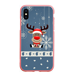 Чехол iPhone XS Max матовый New Years Deer