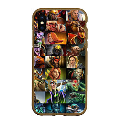 Чехол iPhone XS Max матовый HEROES DOTA 2 ПЕРСОНАЖИ ДОТА 2, цвет: 3D-коричневый