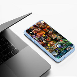 Чехол iPhone XS Max матовый HEROES DOTA 2 ПЕРСОНАЖИ ДОТА 2, цвет: 3D-голубой — фото 2