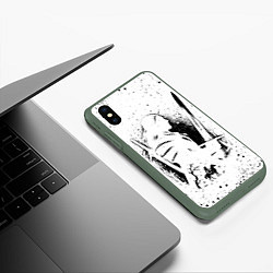 Чехол iPhone XS Max матовый ВЕДЬМАК С МЕЧОМ ЗНАКИ НА СПИНЕ, цвет: 3D-темно-зеленый — фото 2