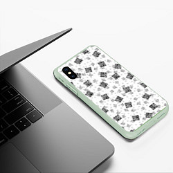 Чехол iPhone XS Max матовый PATTERN QR CODE, цвет: 3D-салатовый — фото 2