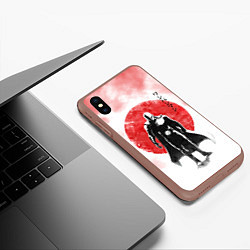 Чехол iPhone XS Max матовый Сайтама красный дым One Punch-Man, цвет: 3D-коричневый — фото 2