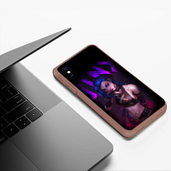 Чехол iPhone XS Max матовый JINX ARCANE НАДПИСЬ LEAGUE OF LEGENDS, цвет: 3D-коричневый — фото 2