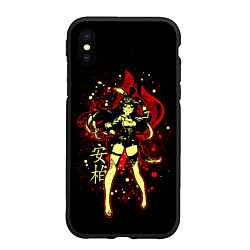 Чехол iPhone XS Max матовый Genshin Impact Эмбер, цвет: 3D-черный