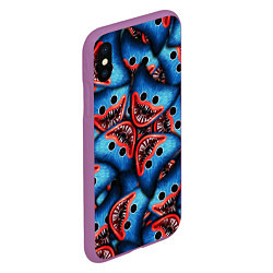 Чехол iPhone XS Max матовый ЛИЦО ХАГИ ВАГИ, POPPY PLAYTIME, цвет: 3D-фиолетовый — фото 2
