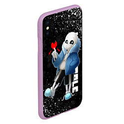 Чехол iPhone XS Max матовый НОВОГОДНИЙ САНС UNDERTALE НОВЫЙ ГОД, цвет: 3D-сиреневый — фото 2