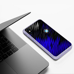 Чехол iPhone XS Max матовый БМВ АБСТРАКЦИЯ СИНЯЯ GEOMETRY STRIPES LINE, цвет: 3D-светло-сиреневый — фото 2