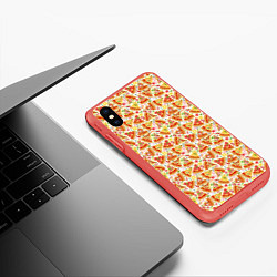 Чехол iPhone XS Max матовый Пицца Pizza, цвет: 3D-красный — фото 2