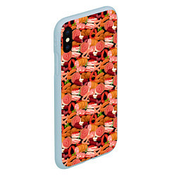 Чехол iPhone XS Max матовый Мясные Продукты, цвет: 3D-голубой — фото 2