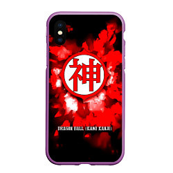 Чехол iPhone XS Max матовый Dragon Ball - Kami Kanji, цвет: 3D-фиолетовый