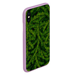 Чехол iPhone XS Max матовый Текстура Ели Елка Паттерн, цвет: 3D-сиреневый — фото 2