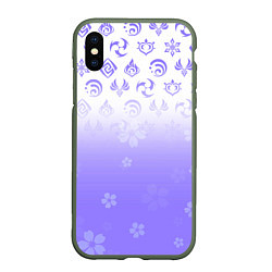 Чехол iPhone XS Max матовый GENSHIN IMPACT SYMBOL PATTERN SAKURA САКУРА