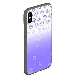 Чехол iPhone XS Max матовый GENSHIN IMPACT SYMBOL PATTERN SAKURA САКУРА, цвет: 3D-темно-зеленый — фото 2