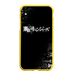 Чехол iPhone XS Max матовый ТОКИЙСКИЕ МСТИТЕЛИ ЛОГО TOKYO REVENGERS, цвет: 3D-желтый