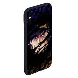 Чехол iPhone XS Max матовый JOJOS BIZARRE ADVENTURE ЛИЦО ГЕРОЯ, цвет: 3D-черный — фото 2