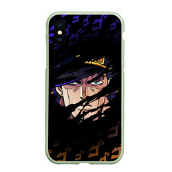 Чехол iPhone XS Max матовый JOJOS BIZARRE ADVENTURE ЛИЦО ГЕРОЯ, цвет: 3D-салатовый