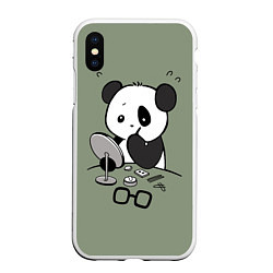 Чехол iPhone XS Max матовый Панда красит глаза