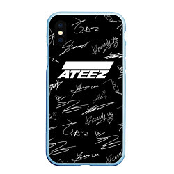 Чехол iPhone XS Max матовый ATEEZ БЕЛЫЕ АВТОГРАФЫ УЗОР