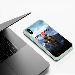 Чехол iPhone XS Max матовый Великий God of War Z, цвет: 3D-салатовый — фото 2