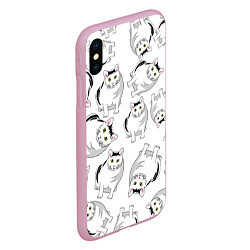 Чехол iPhone XS Max матовый КОТИКИ МЕМ МЯУ, цвет: 3D-розовый — фото 2