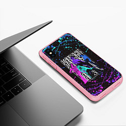 Чехол iPhone XS Max матовый MANESKIN СОСТАВ, БРЫЗГИ КРАСКИ, цвет: 3D-баблгам — фото 2