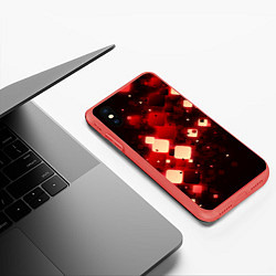 Чехол iPhone XS Max матовый Рубиновый поток, цвет: 3D-красный — фото 2