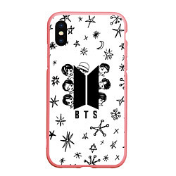 Чехол iPhone XS Max матовый ЛОГОТИП БТС LOGO BTS