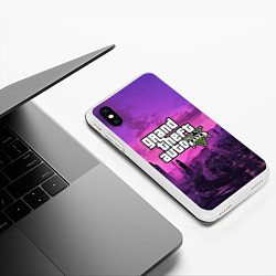 Чехол iPhone XS Max матовый GTA ONLINE 5, цвет: 3D-белый — фото 2