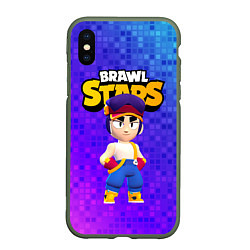 Чехол iPhone XS Max матовый FANG BRAWL STARS фанг, цвет: 3D-темно-зеленый