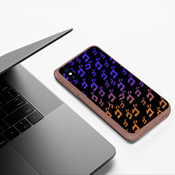 Чехол iPhone XS Max матовый JOJOS BIZARRE ADVENTURE PATTERN, цвет: 3D-коричневый — фото 2