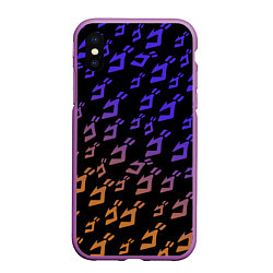 Чехол iPhone XS Max матовый JOJOS BIZARRE ADVENTURE PATTERN, цвет: 3D-фиолетовый