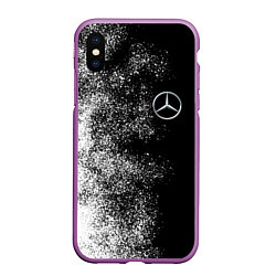 Чехол iPhone XS Max матовый Чёрно-белый Мерседес, цвет: 3D-фиолетовый