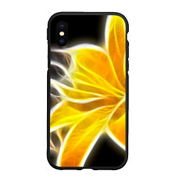 Чехол iPhone XS Max матовый Желтый летний цветок, цвет: 3D-черный