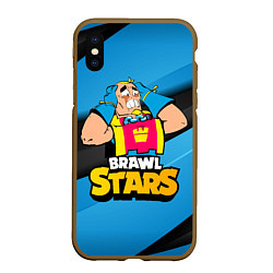 Чехол iPhone XS Max матовый GROM ART BRAWL STARS, цвет: 3D-коричневый