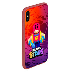 Чехол iPhone XS Max матовый GROM ИЗ ИГРЫ BRAWL STARS, цвет: 3D-красный — фото 2