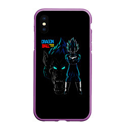 Чехол iPhone XS Max матовый Dragon Ball Z Dark, цвет: 3D-фиолетовый