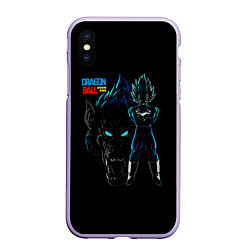 Чехол iPhone XS Max матовый Dragon Ball Z Dark, цвет: 3D-светло-сиреневый
