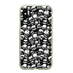 Чехол iPhone XS Max матовый Screaming skulls