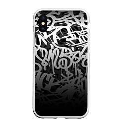 Чехол iPhone XS Max матовый GRAFFITI WHITE TAGS ГРАФФИТИ